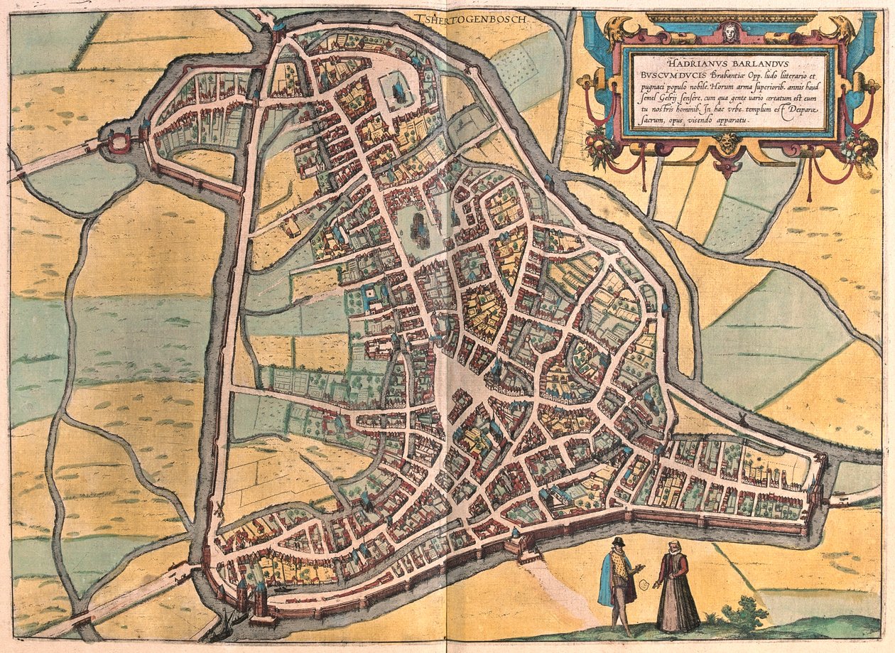 Hertogenbosch, Nizozemsko - v knize "Civitates Orbis Terrarum" od Georga Brauna, Kolín nad Rýnem 1617 od Georg Braun
