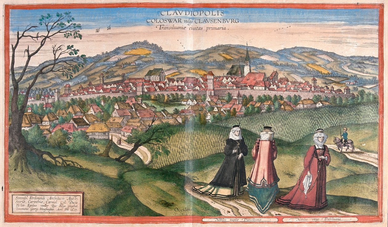 Klauseburg, Cluj, Napoca, Romany - v "Civitates Orbis Terrarum" od Georga Brauna, Kolín nad Rýnem 1617 od Georg Braun