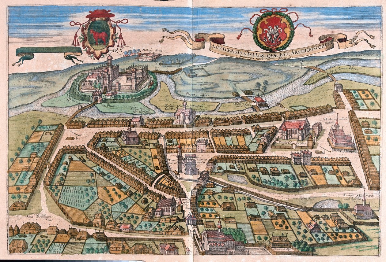 Lowicz, Polsko - v "Civitates Orbis Terrarum" Georga Brauna, Kolín nad Rýnem 1617 od Georg Braun