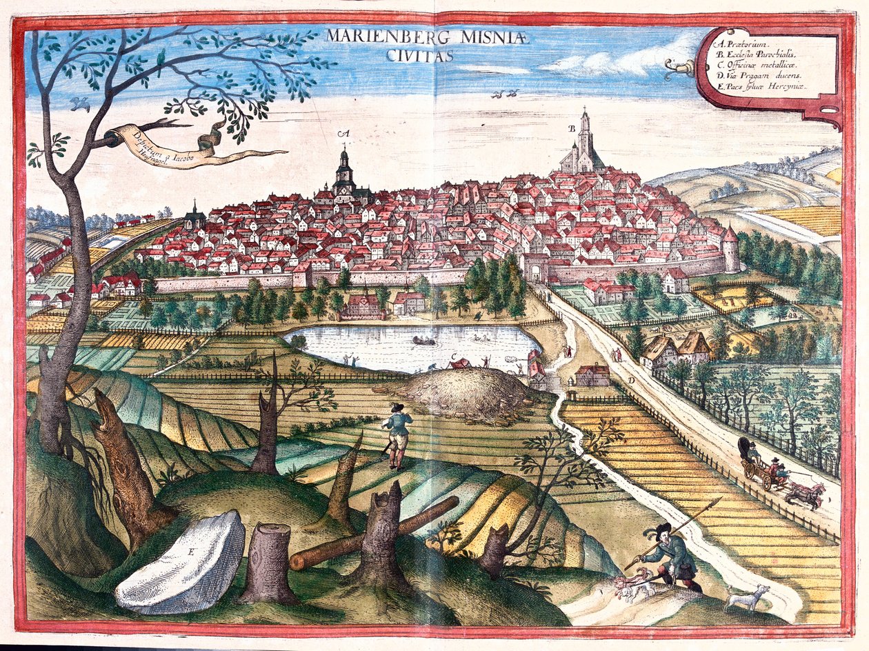 Marienberg, Německo - v "Civitates Orbis Terrarum" od Georga Brauna, Kolín nad Rýnem 1617 od Georg Braun