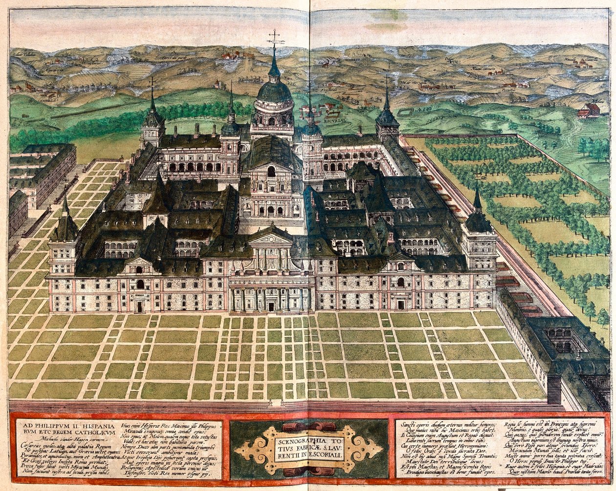 Klášter (palác krále Filipa II.), Španělsko - v "Civitates Orbis Terrarum" od Georga Brauna, Kolín nad Rýnem 1617 od Georg Braun