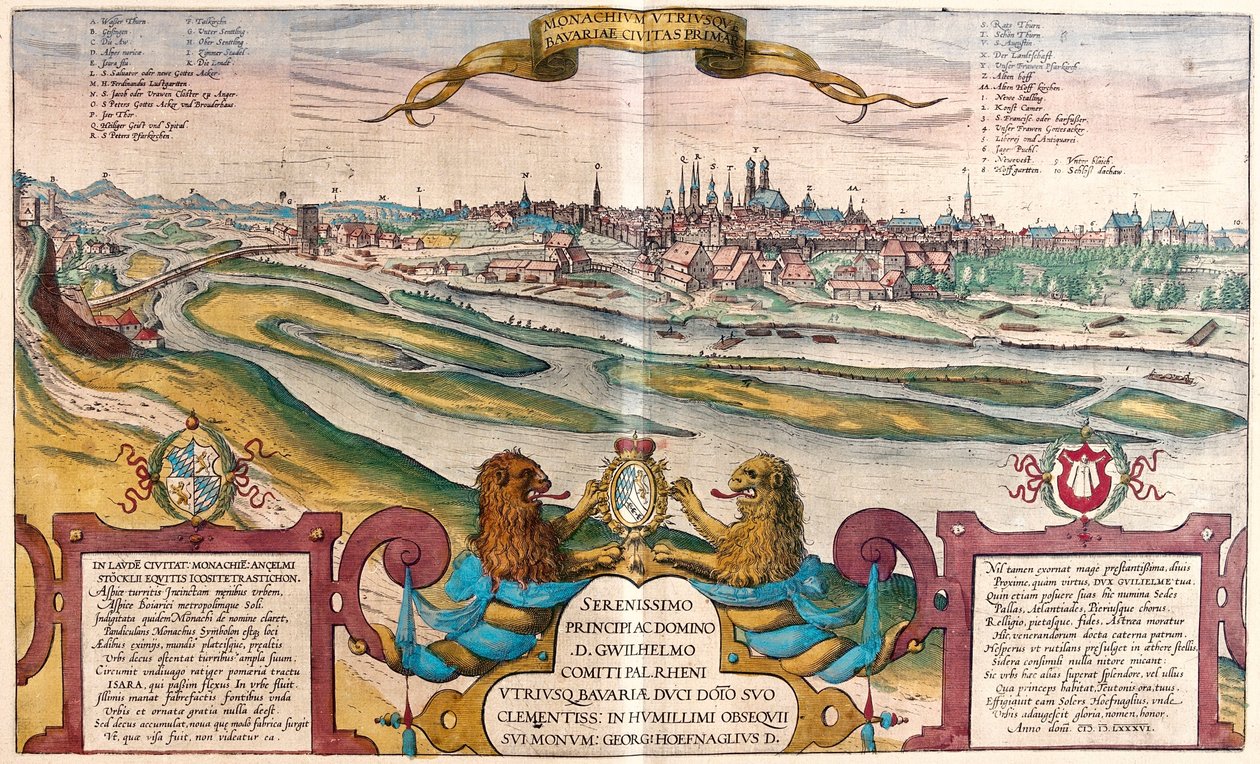 Mnichov, Německo - v "Civitates Orbis Terrarum" od Georga Brauna, Kolín nad Rýnem 1617 od Georg Braun