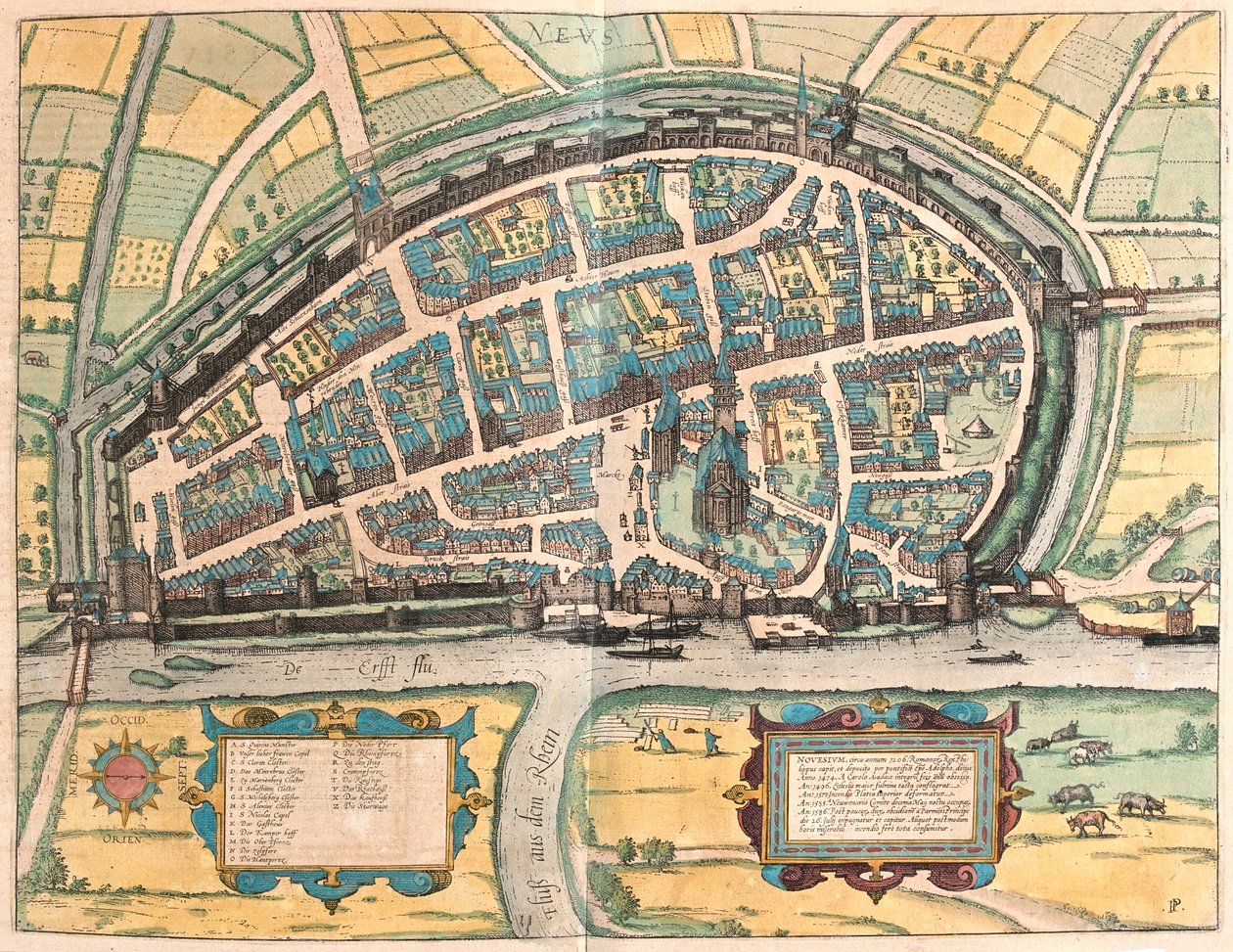 Neuss, Německo - v "Civitates Orbis Terrarum" od Georga Brauna, Kolín nad Rýnem 1617 od Georg Braun