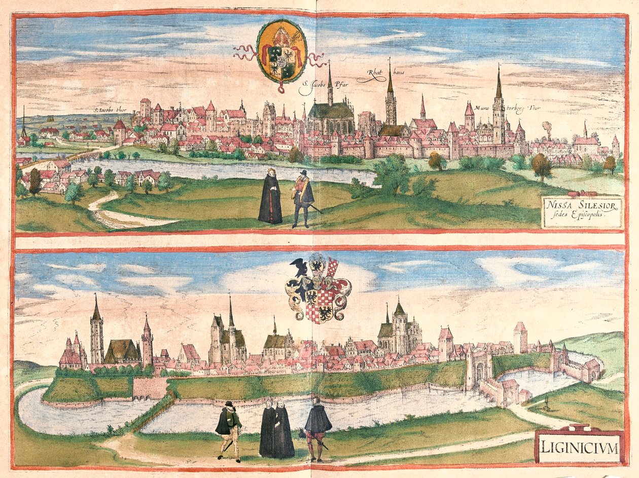 Nysa - Legnica, Polsko - v "Civitates Orbis Terrarum" od Georga Brauna, Kolín nad Rýnem 1617 od Georg Braun