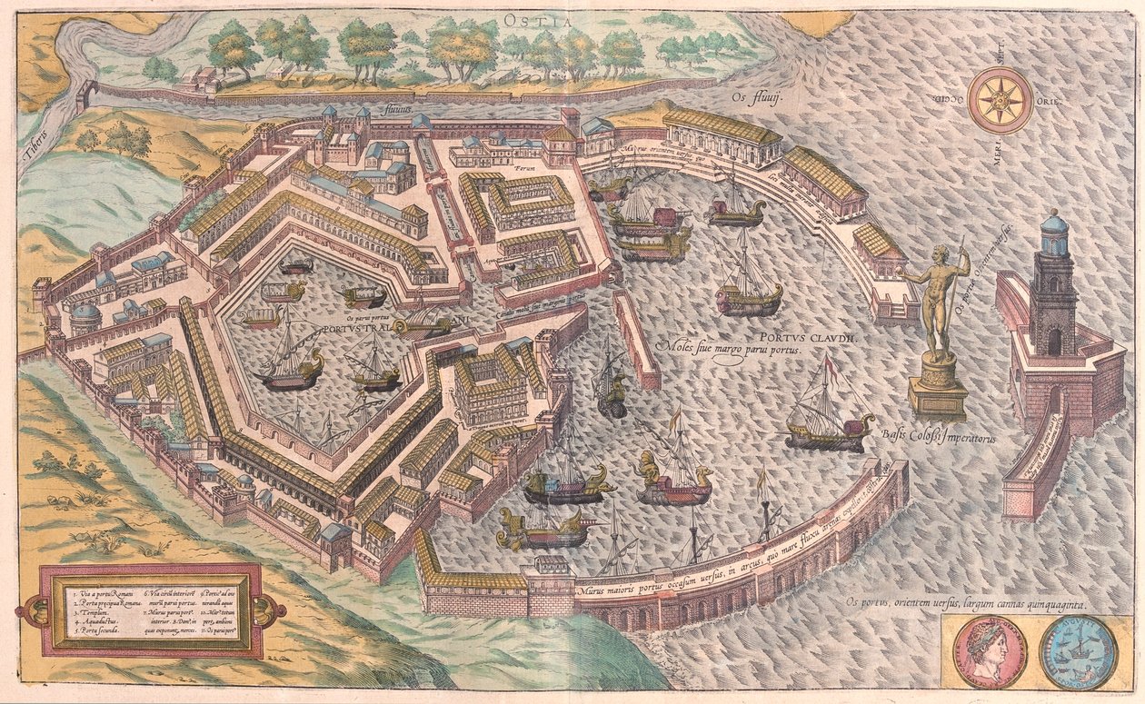 Ostia, Itálie - v knize "Civitates Orbis Terrarum" od Georga Brauna, Kolín nad Rýnem 1617 od Georg Braun