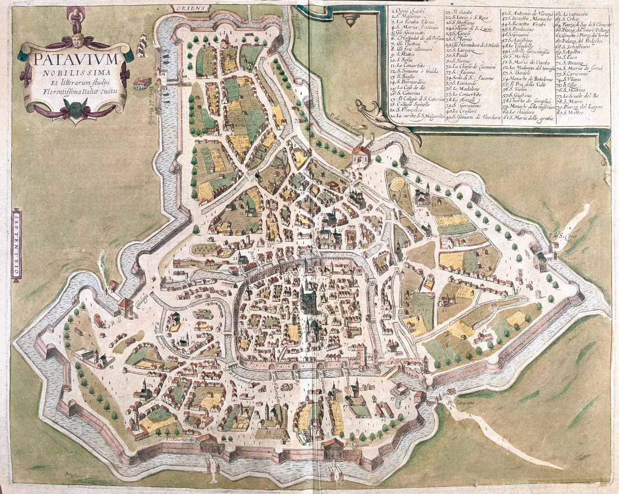 Padova, Itálie - v "Civitates Orbis Terrarum" od Georga Brauna, Kolín nad Rýnem 1617 od Georg Braun