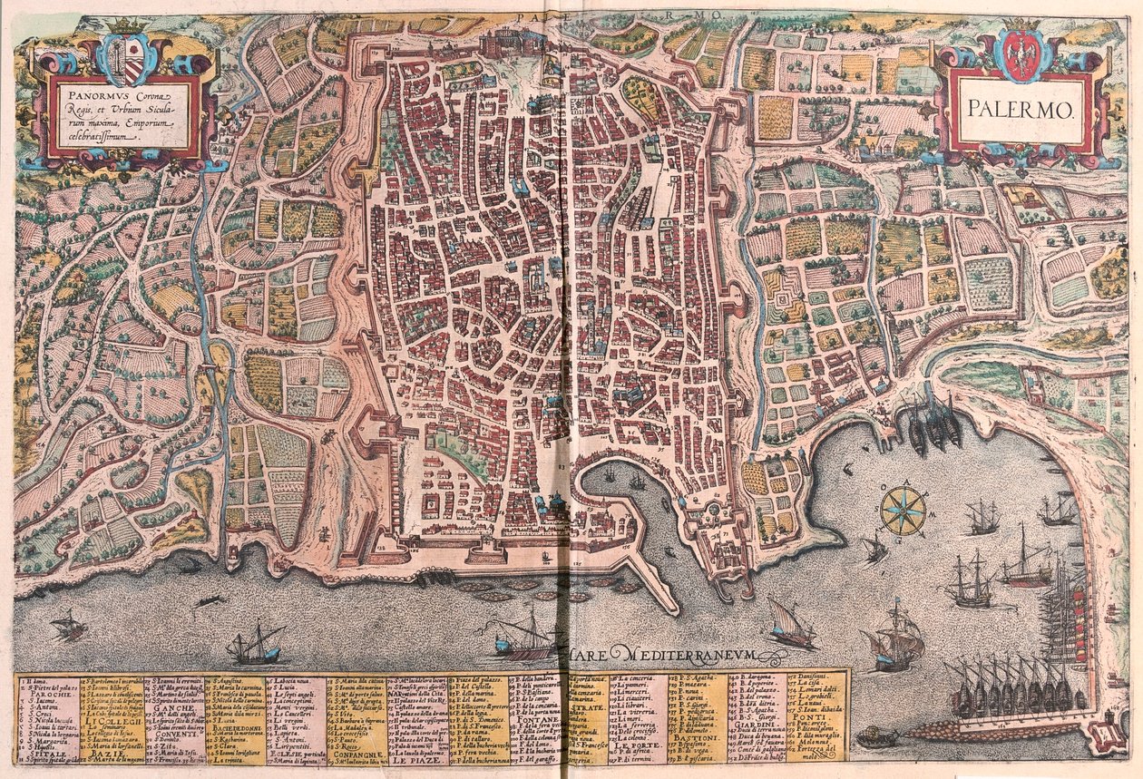 Palermo, Itálie - v "Civitates Orbis Terrarum" od Georga Brauna, Kolín nad Rýnem 1617 od Georg Braun