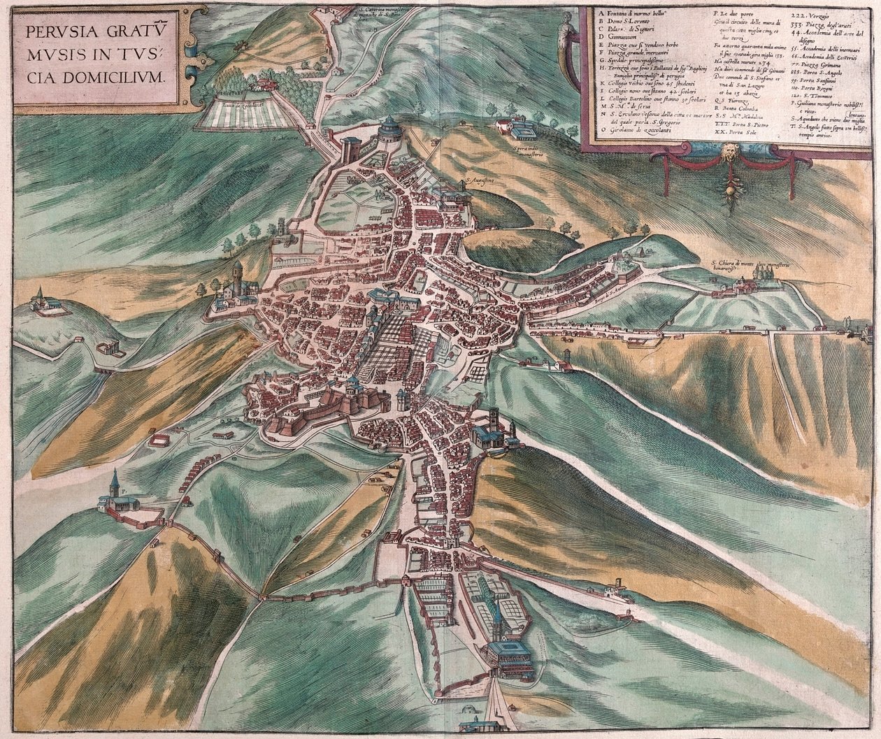 Perugia, Itálie - v "Civitates Orbis Terrarum" od Georga Brauna, Kolín nad Rýnem 1617 od Georg Braun
