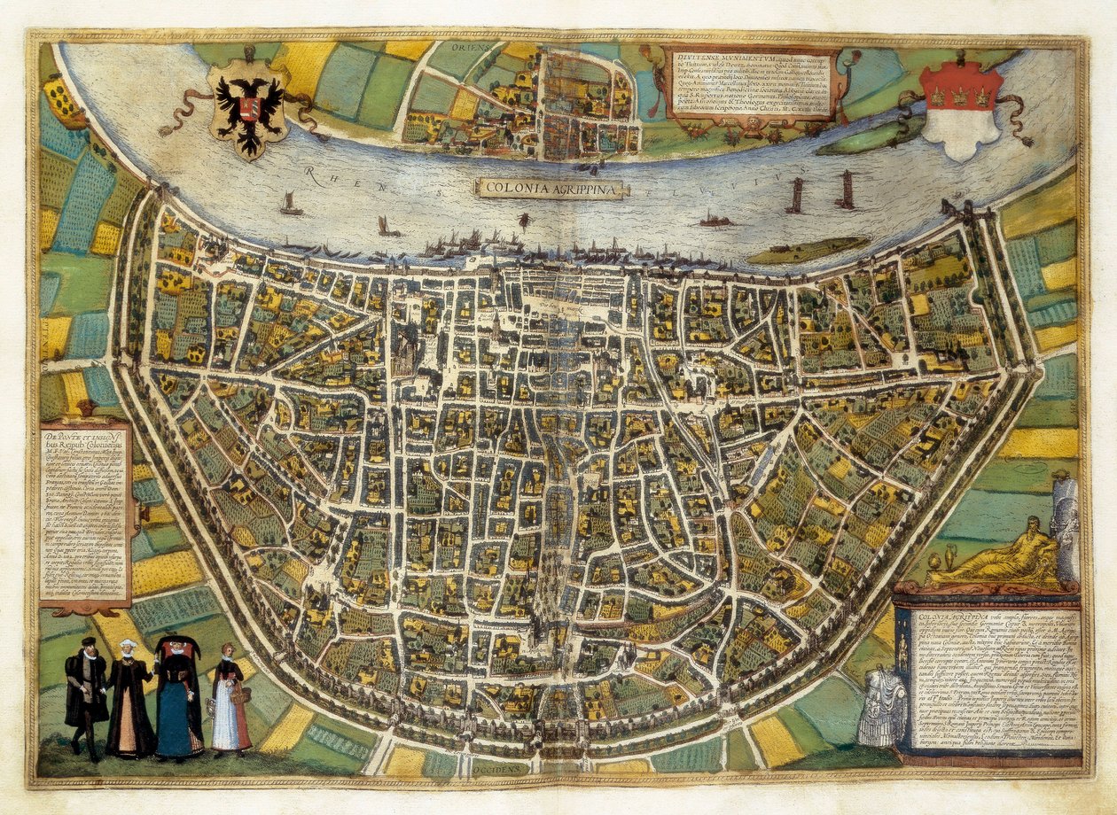 Mapa města Burgos ve Španělsku od Georg Braun