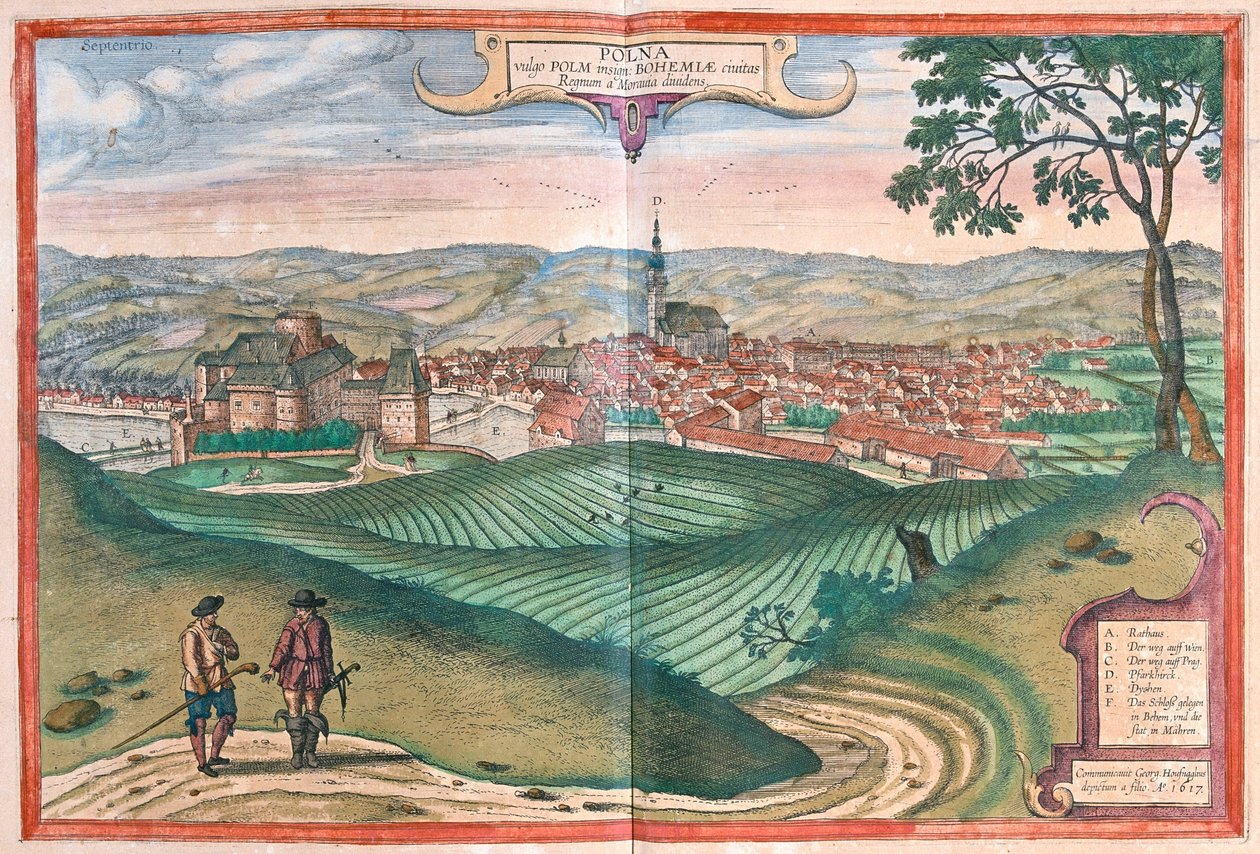 Polná (Čechy), Česká republika - v "Civitates Orbis Terrarum" Georga Brauna, Kolín nad Rýnem 1617 od Georg Braun