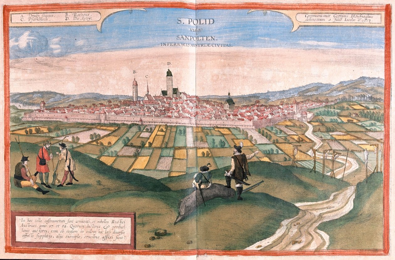 Sankt Polten, Rakousko - v "Civitates Orbis Terrarum" od Georga Brauna, Kolín nad Rýnem 1617 od Georg Braun
