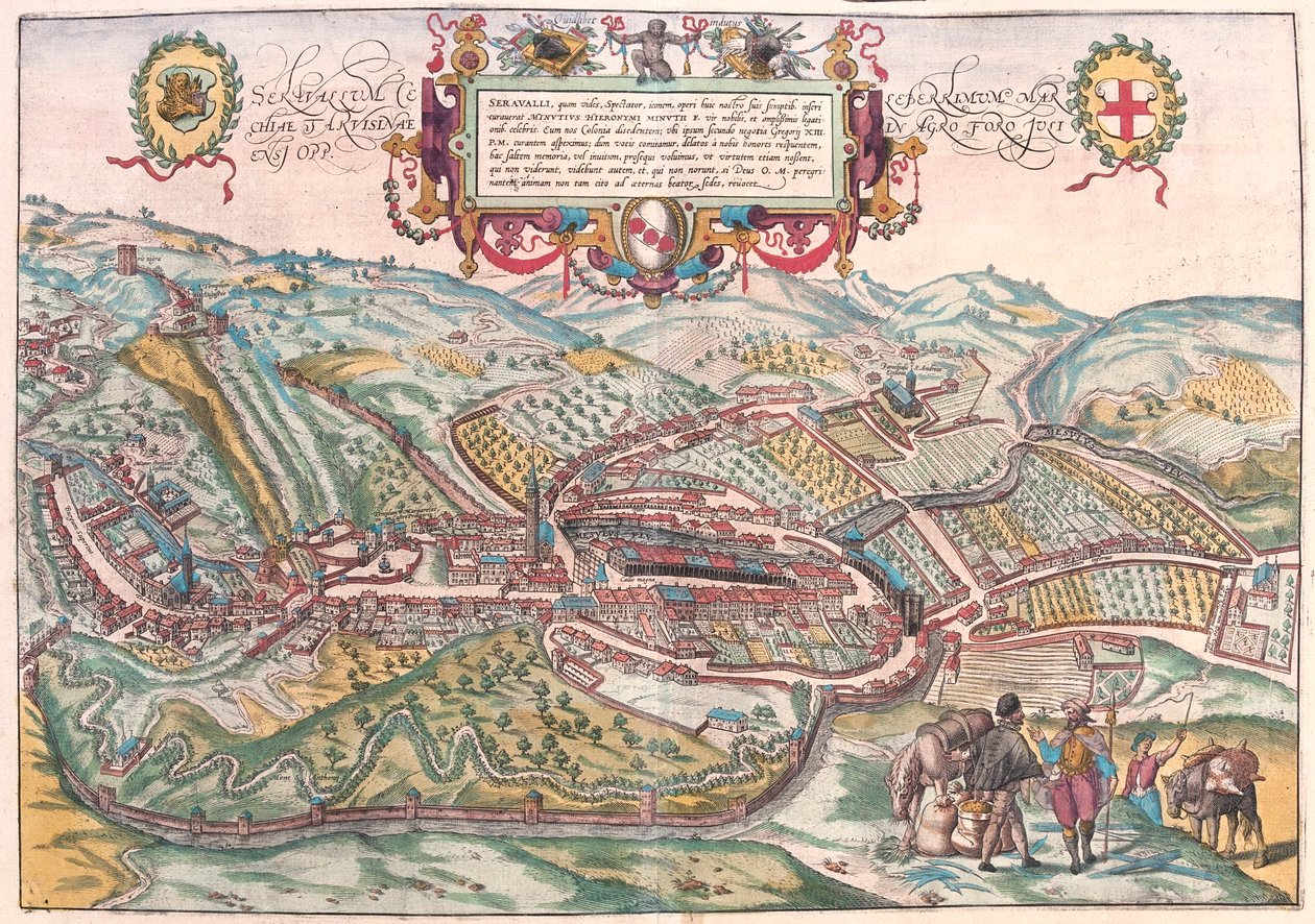 Serravalle, Vittorio Veneto (Treviso), Itálie - v "Civitates Orbis Terrarum" od Georga Brauna, Kolín nad Rýnem 1617 od Georg Braun