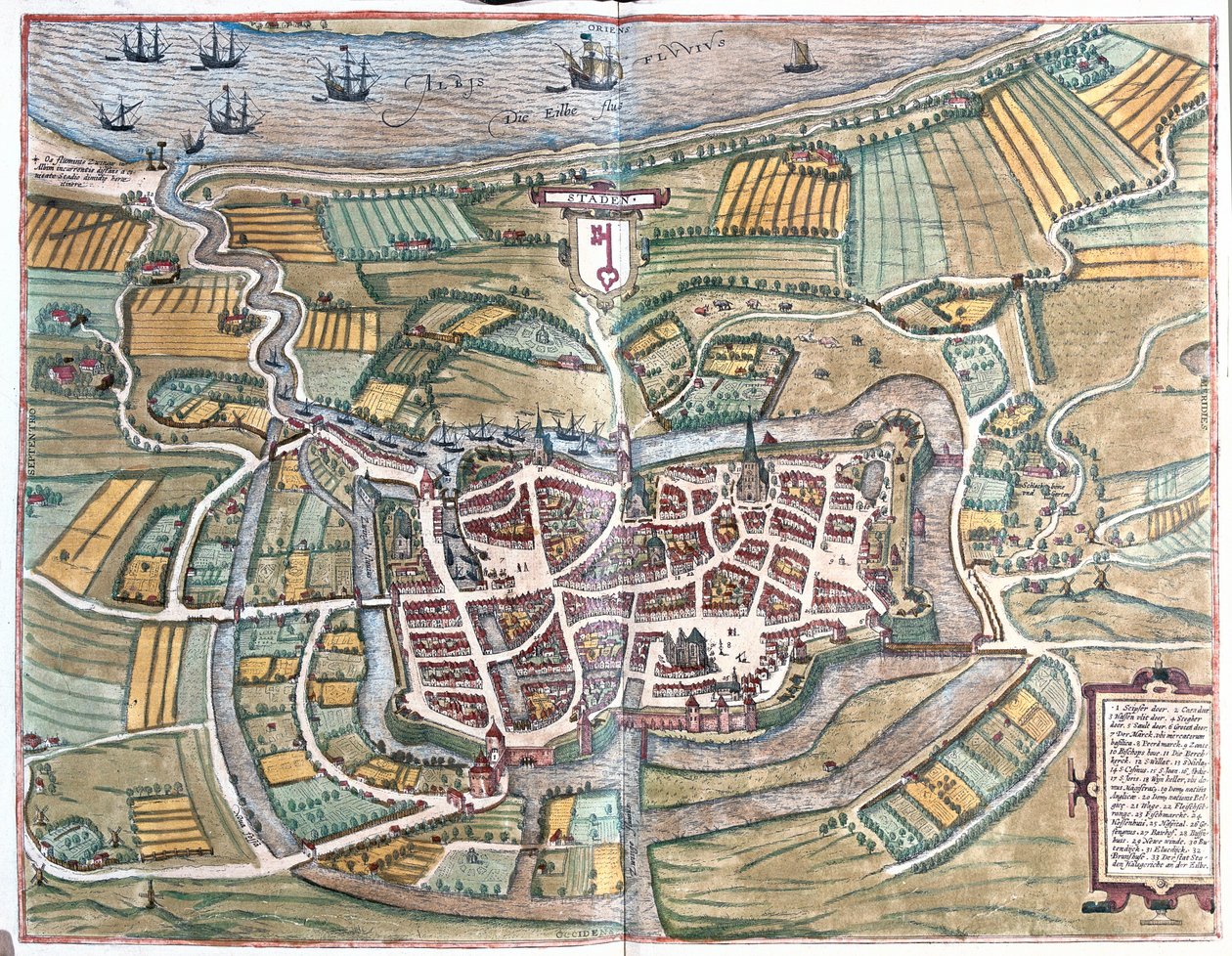 Staden, Německo - v "Civitates Orbis Terrarum" od Georga Brauna, Kolín nad Rýnem 1617 od Georg Braun