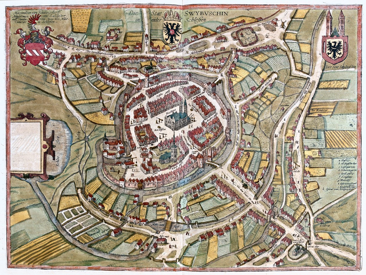 Swiebodzin, Polsko - v publikaci "Civitates Orbis Terrarum" od Georga Brauna, Kolín nad Rýnem 1617 od Georg Braun