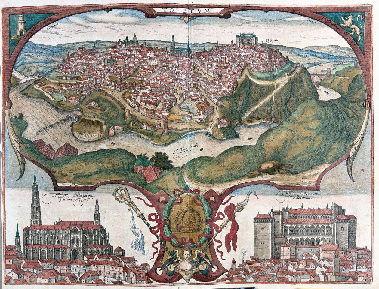 Toledo, Španělsko - v knize "Civitates Orbis Terrarum" od Georga Brauna, Kolín nad Rýnem 1617 od Georg Braun