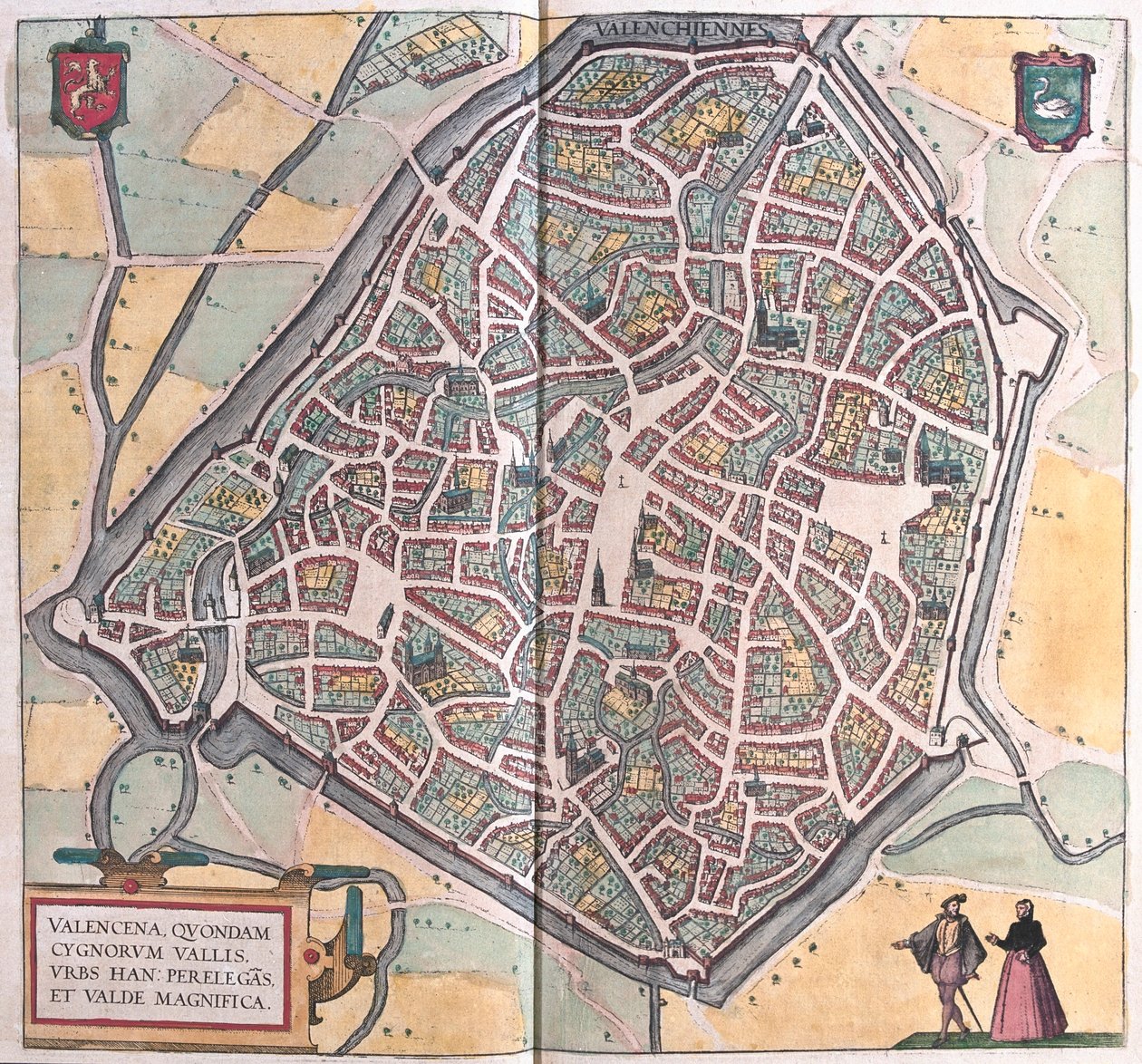 Valencena, Bruxelles - v "Civitates Orbis Terrarum" Georga Brauna, Kolín nad Rýnem 1617 od Georg Braun