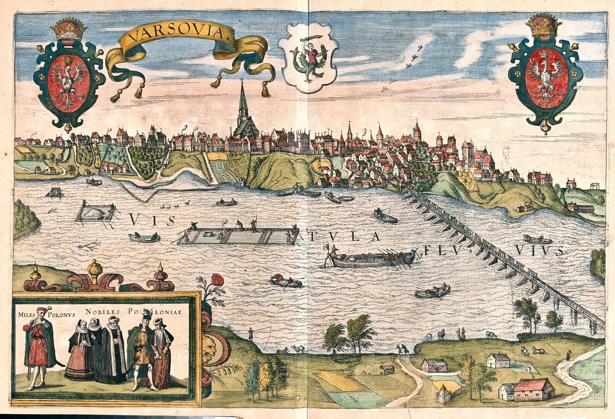 Varsavia, Polsko - v "Civitates Orbis Terrarum" od Georga Brauna, Kolín nad Rýnem 1617 od Georg Braun