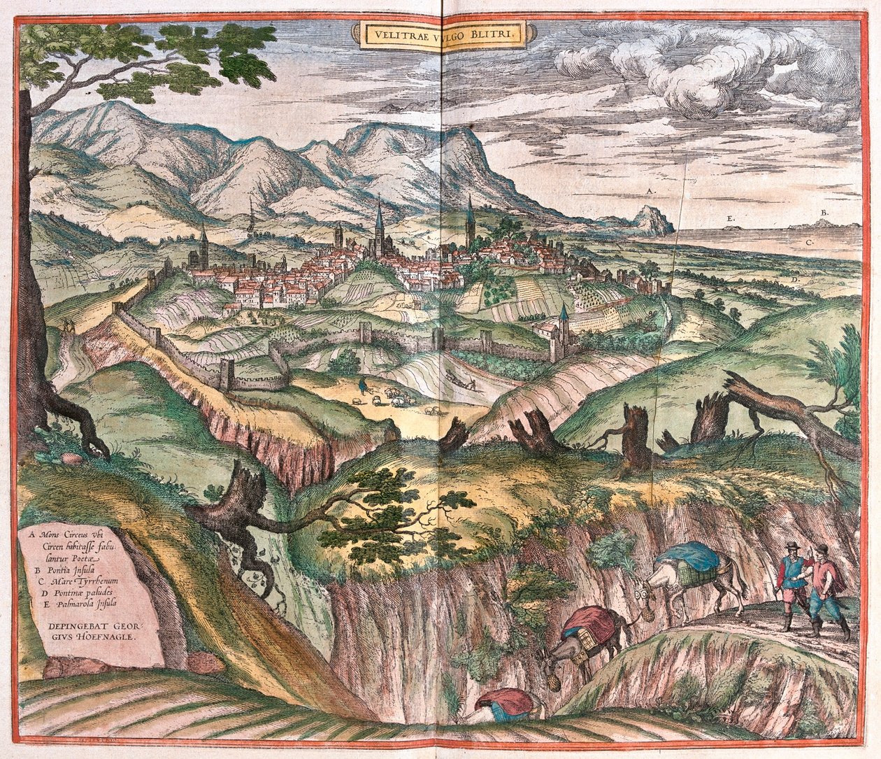 Velletri, Itálie - v "Civitates Orbis Terrarum" od Georga Brauna, Kolín nad Rýnem 1617 od Georg Braun