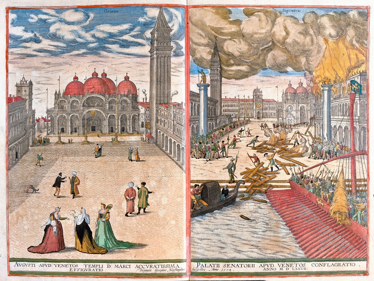 Benátky - San Marco, Itálie - v "Civitates Orbis Terrarum" od Georga Brauna, Kolín nad Rýnem 1617 od Georg Braun