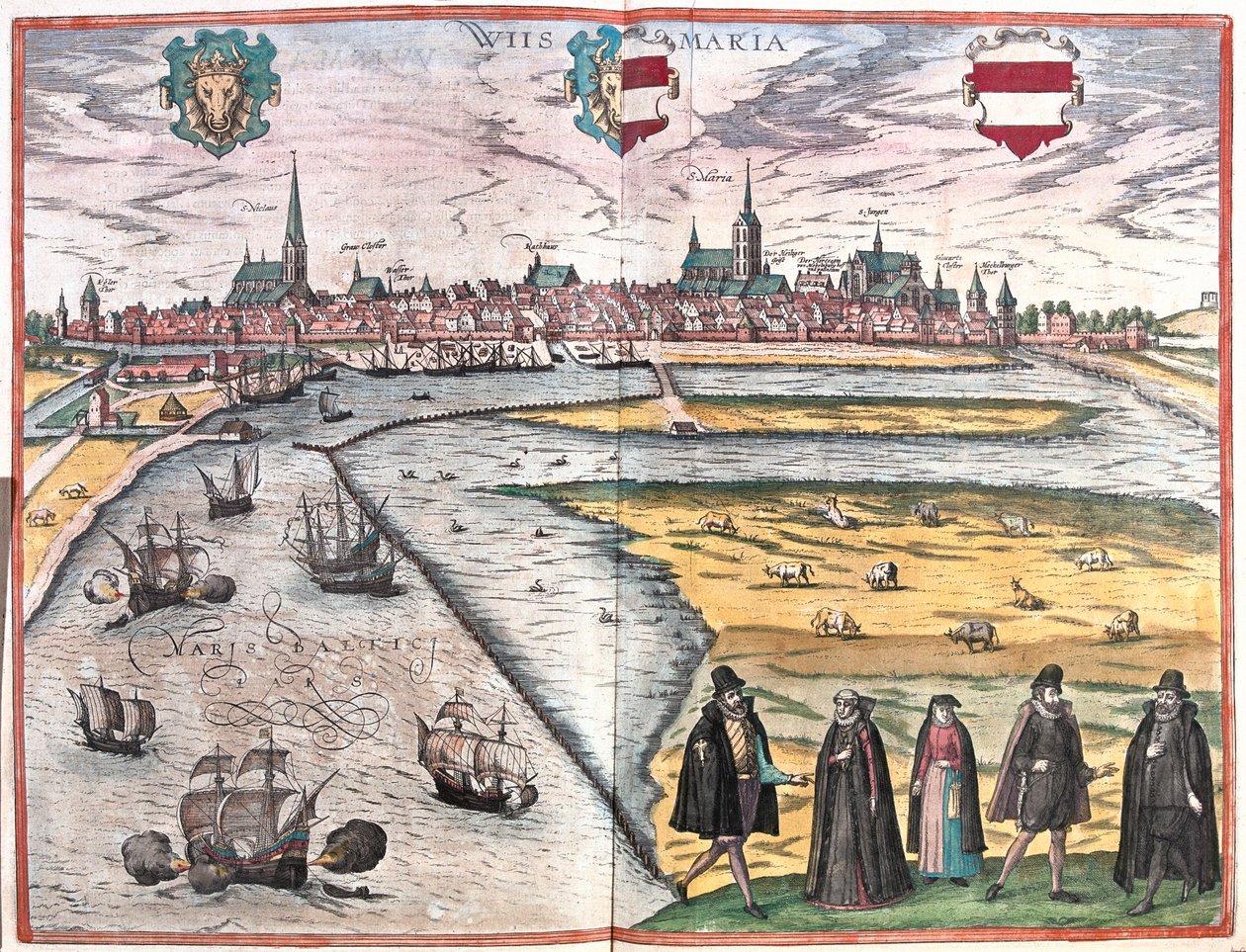 Wismar, Německo - v "Civitates Orbis Terrarum" od Georga Brauna, Kolín nad Rýnem 1617 od Georg Braun