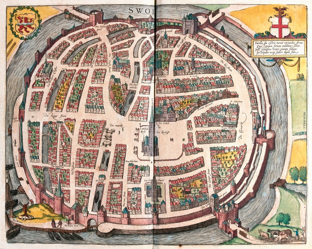 Zwolle, Nizozemsko - v knize "Civitates Orbis Terrarum" od Georga Brauna, Kolín nad Rýnem 1617 od Georg Braun