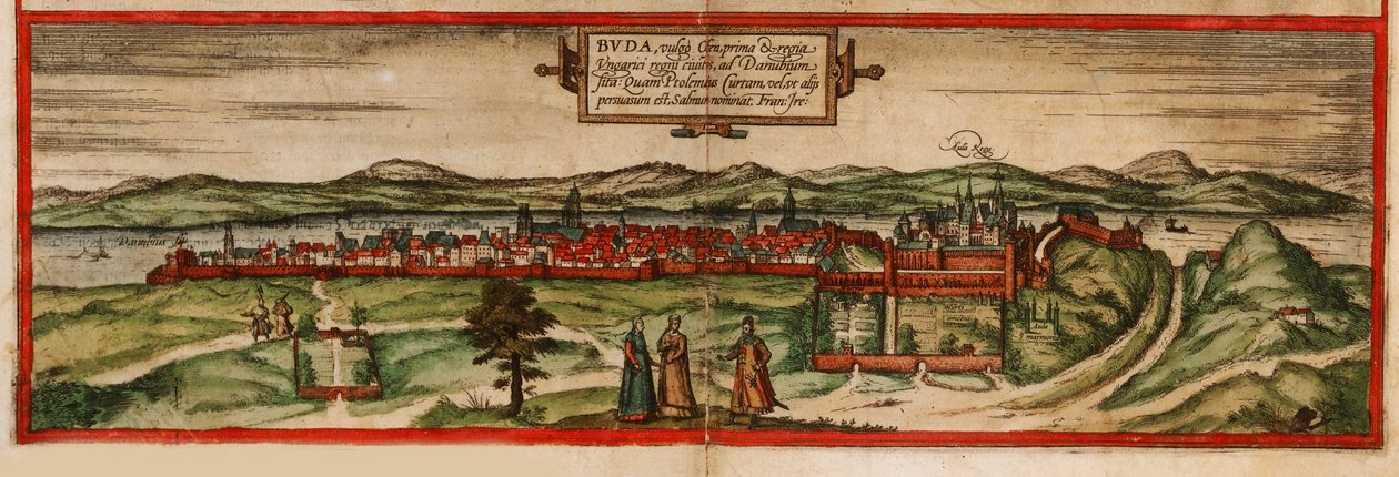 Buda, běžně známý jako Ofen From: Terrarium, 1572 od Georg Braun und Franz Hogenberg