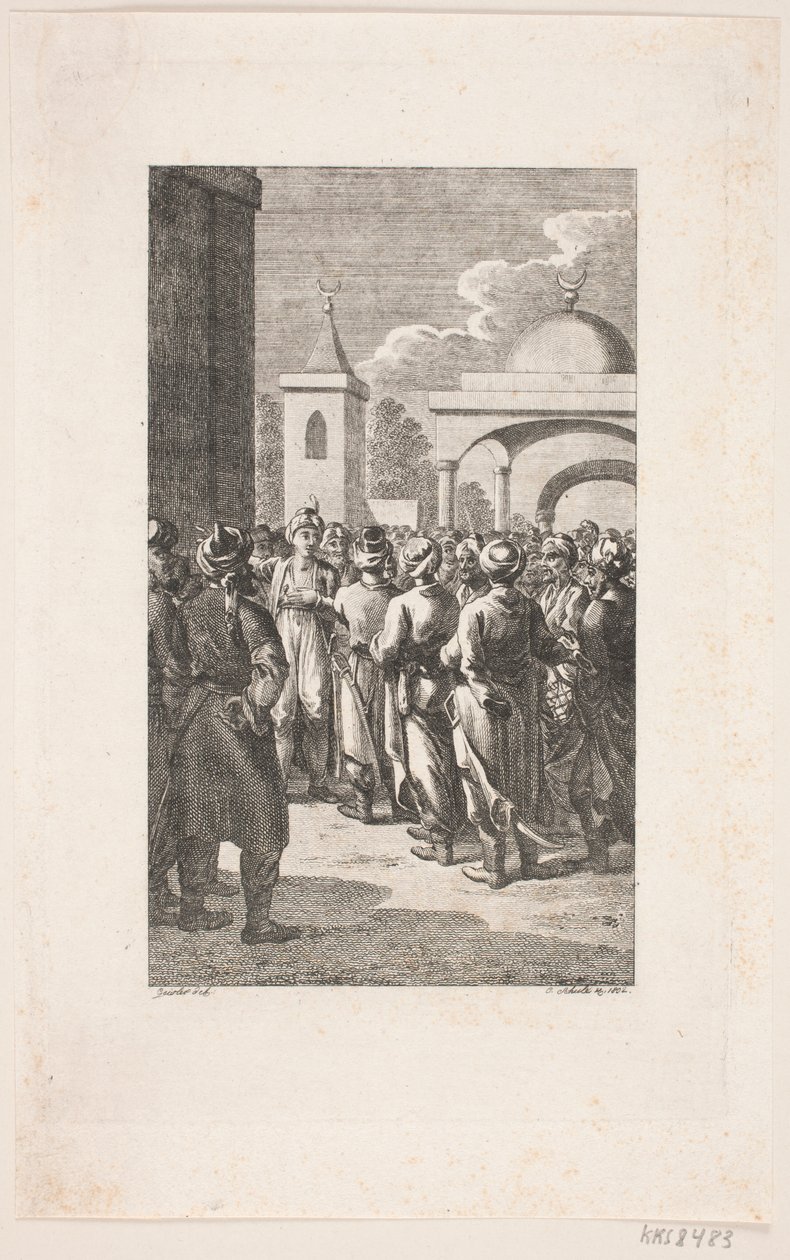 Turecká pouliční scéna od Georg Christian Schule