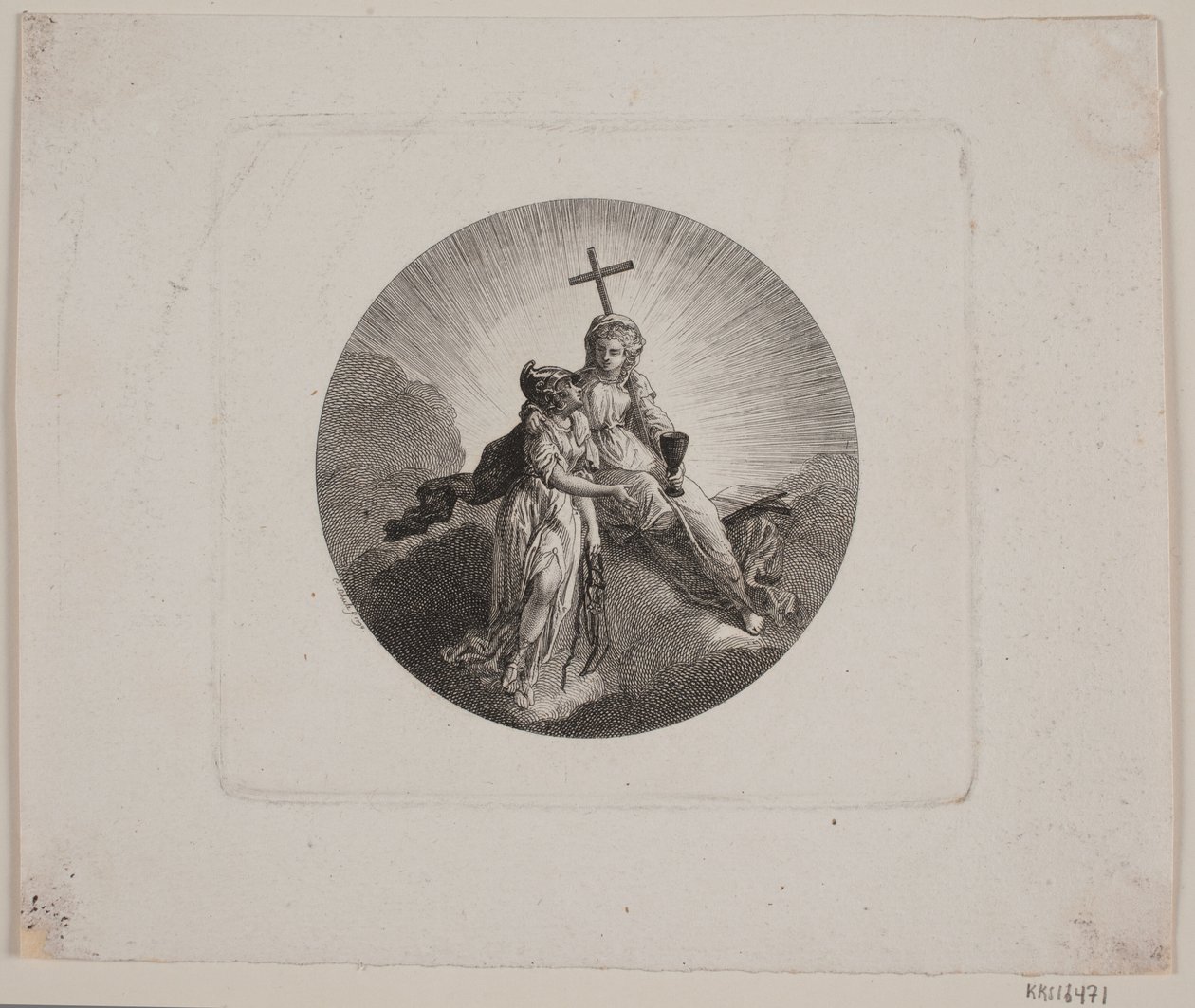Viněta s Faith a Minervou od Georg Christian Schule
