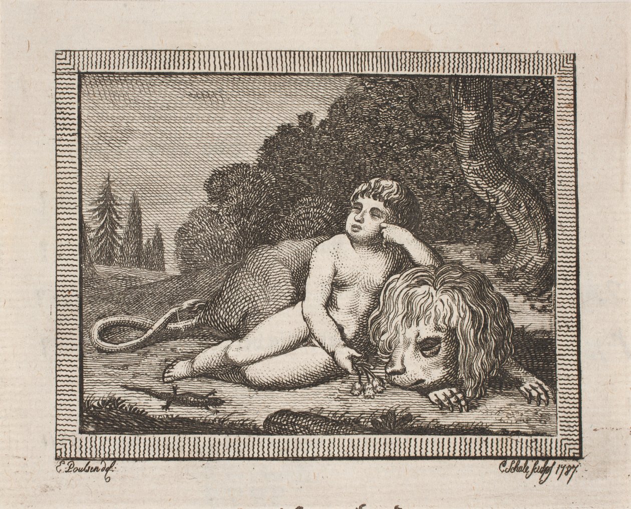 Viněta pro J. H. Wessela „All Scriptures“ od Georg Christian Schule