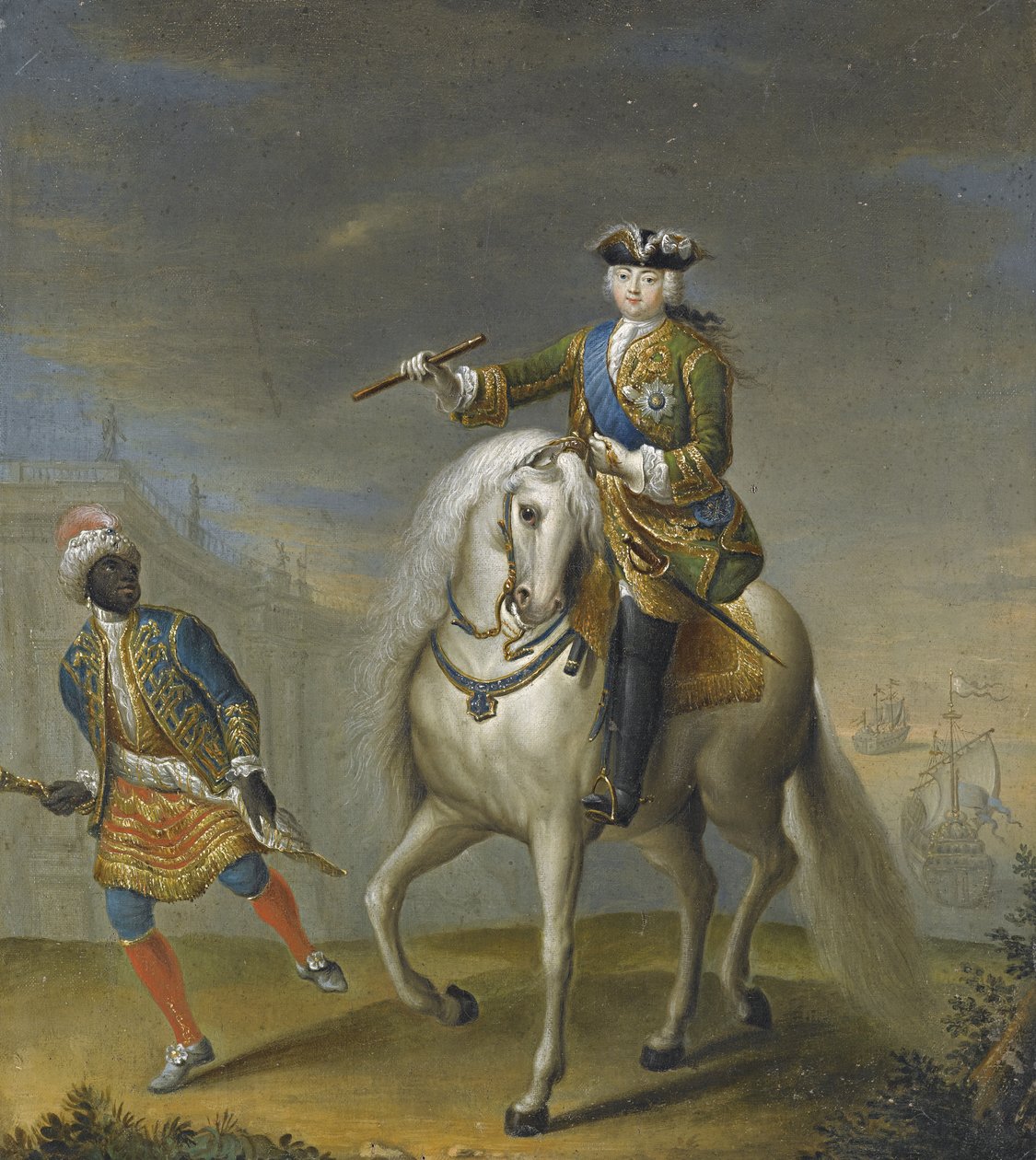 Císařovna Alžběta 1709-1762 s arabským chlapcem od Georg Christoph Grooth
