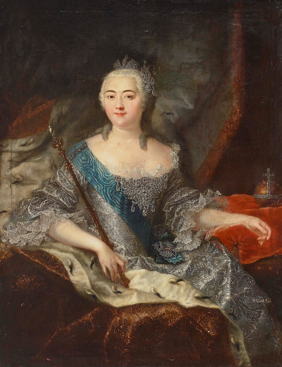 Portrét císařovny Alžběty Ruské 1709-1762, 40. léta 18. století. od Georg Christoph Grooth