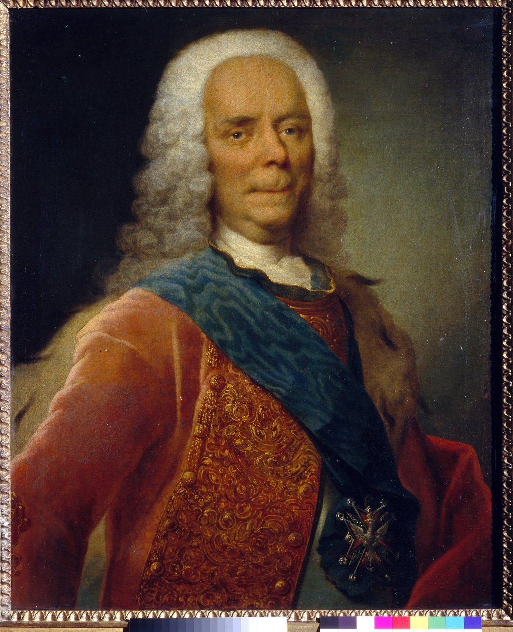 Portrét prince Vasilije Vladimiroviče Dolgorukova (1667-1746) - Malba Georga Christopha Grootha (1716-1749), Olej na plátně před rokem 1746 - Státní Treťjakovská galerie, Moskva 76x62,5 - od Georg Christoph Grooth
