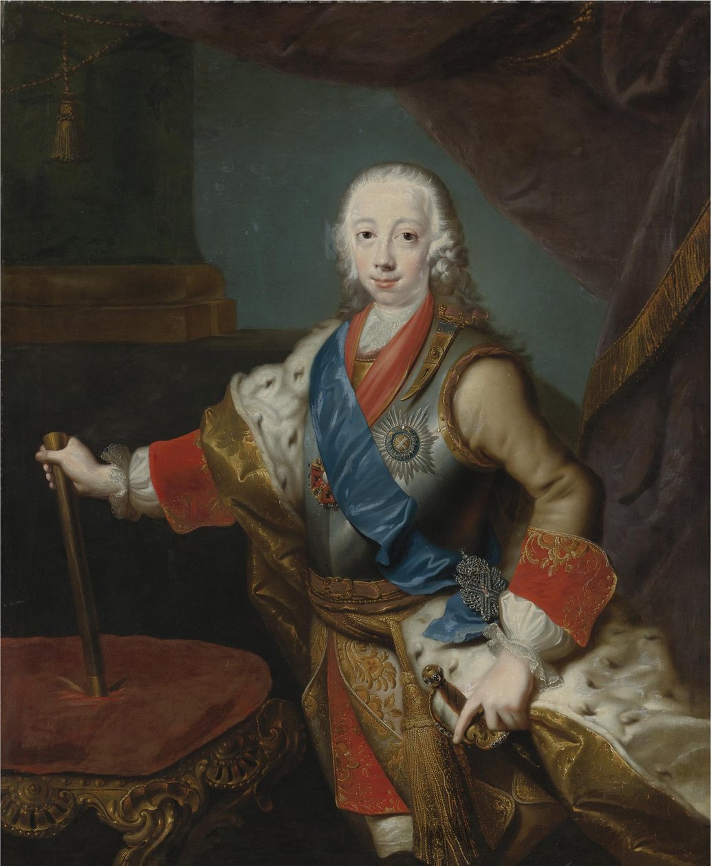 Portrét ruského cara Petra III. 1728-1762 od Georg Christoph Grooth