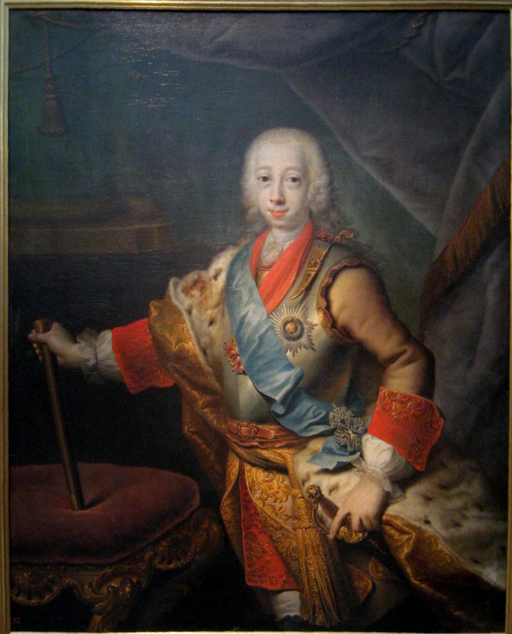 Portrét velkovévody Petra Fedoroviče (pozdějšího císaře Petra III.) od Georg Cristoph Grooth