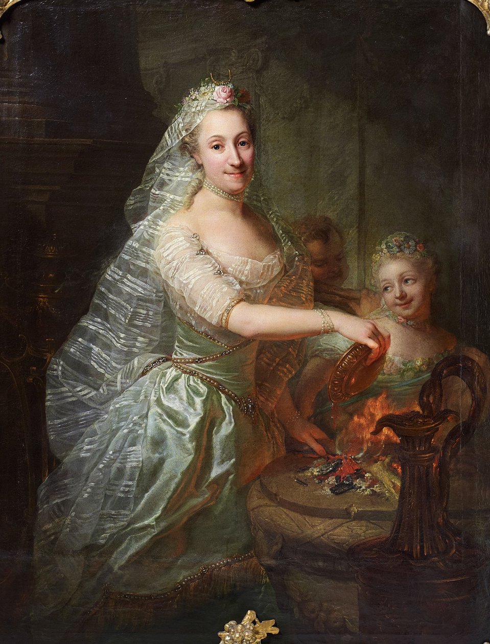 Portrét Magdaleny Charlotty von Olthoff jako obětní kněžky od Georg David Matthieu