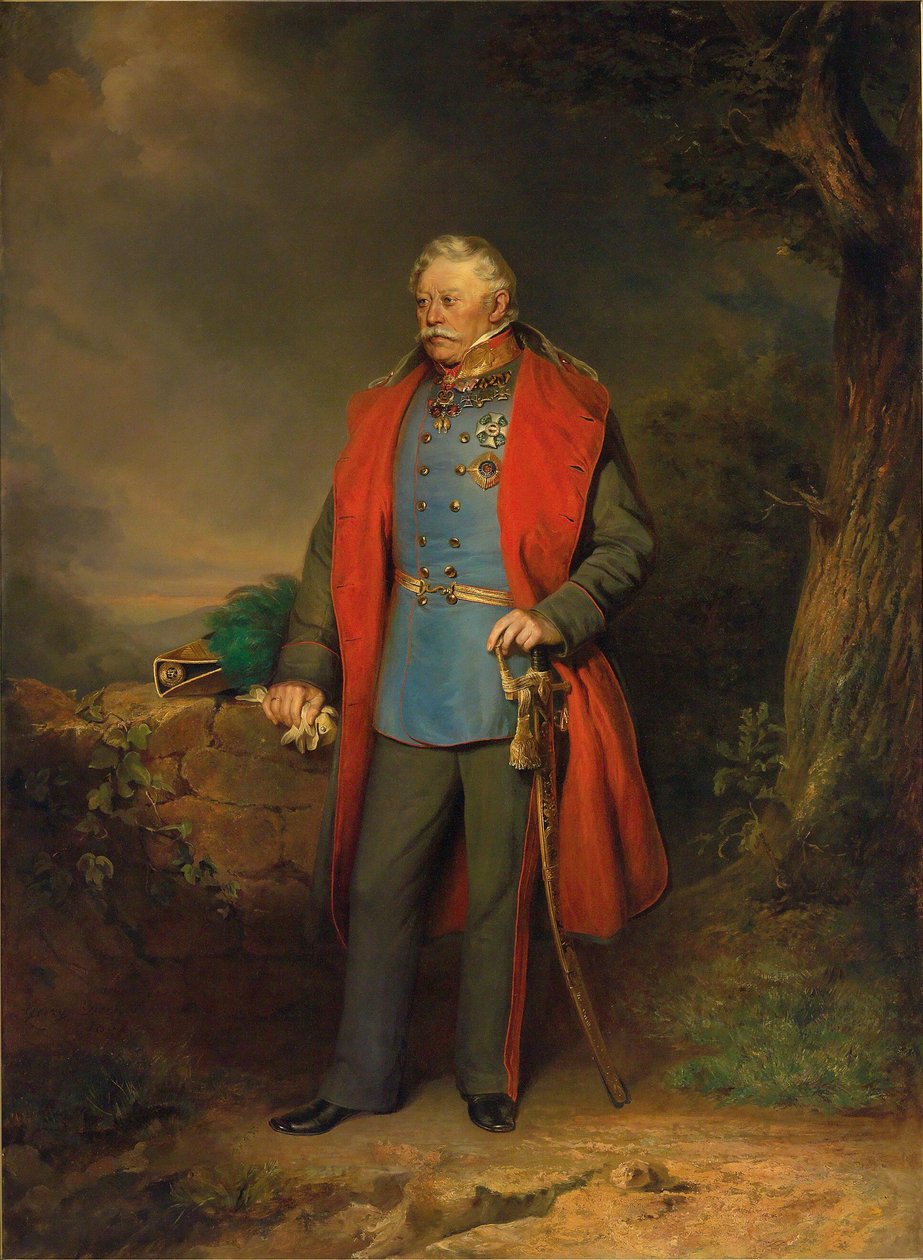 Polní maršál hrabě Johann Joseph Wenzel Radetzky z Radetzu, portrét v plné velikosti od Georg Decker