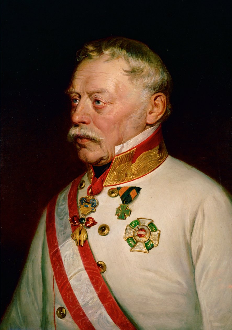 Polní maršál Johann Joseph Wenzel Radetzky von Radetz ... (malba na plátně) od Georg Decker