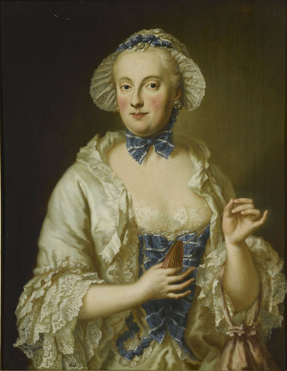 Francouzsky: Marie-Anne-Sophie de Saxe, princesse électrice de Bavière (1728-1797) Portrét Marie Anny Sofie Saské, bavorské kurfiřtky (1728-1797) od Georg Desmarees