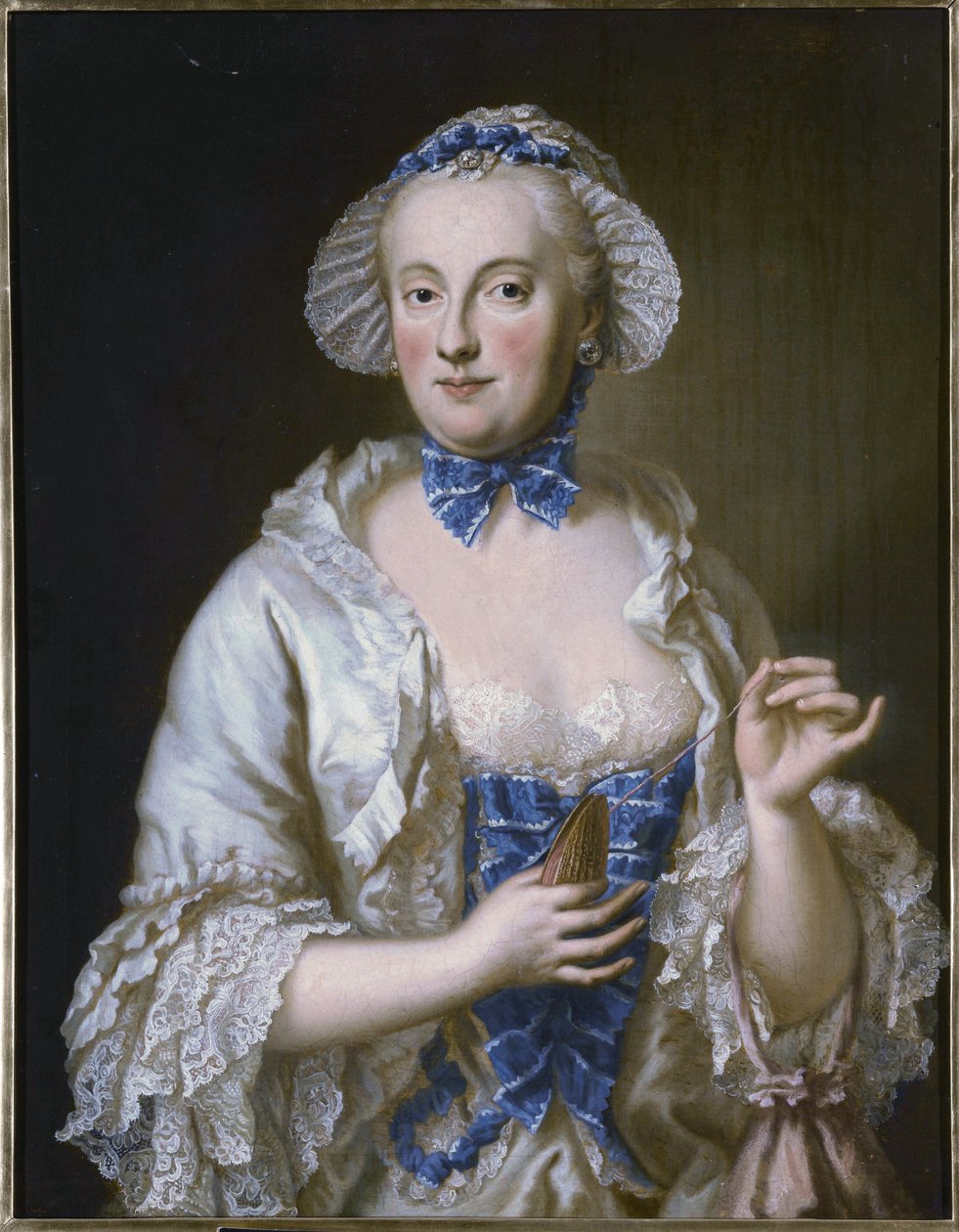Francouzsky: Marie-Anne-Sophie de Saxe, princesse électrice de Bavière (1728-1797) Portrét Marie Anny Sofie Saské, bavorské kurfiřtky (1728-1797) od Georg Desmarees