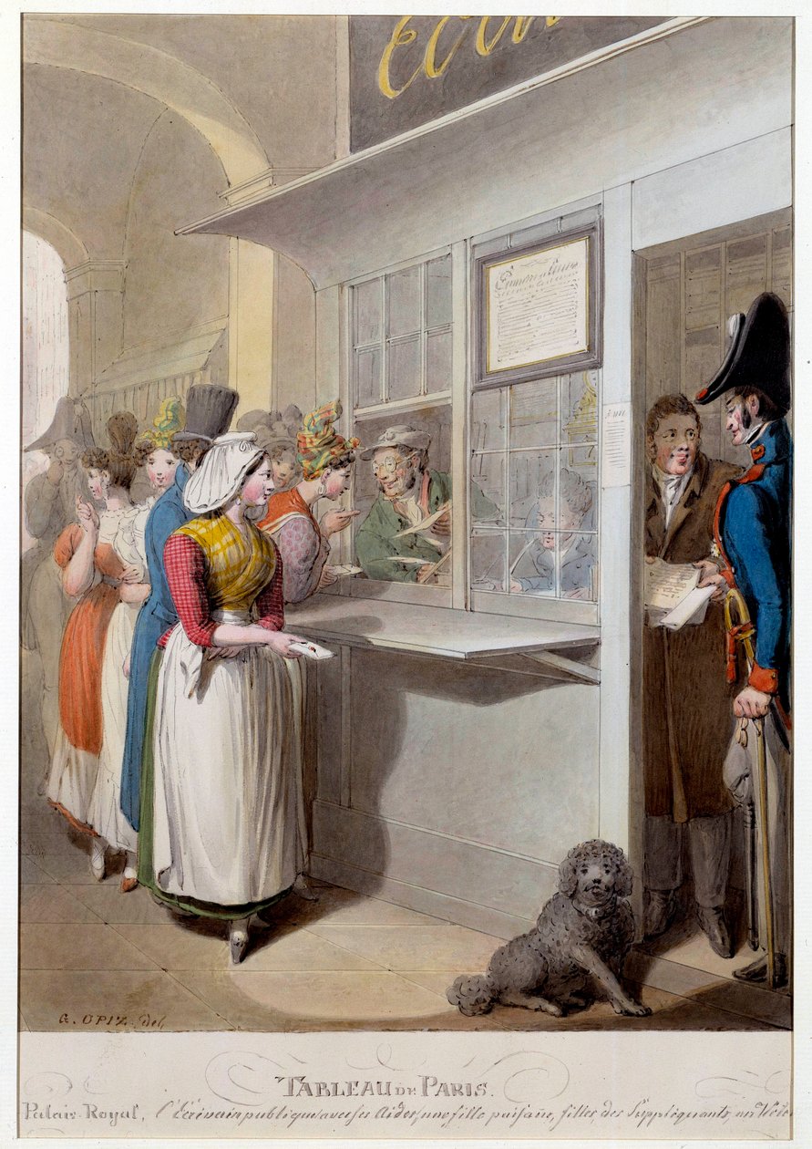 Veřejný autor královského paláce Litografie od George Emanuela Opitze (1775-1841) Paříž 19. století, Musee Carnavalet od Georg Emanuel Opitz