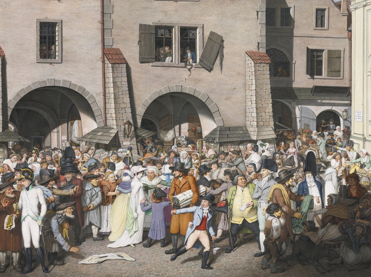 Rušné tržiště, Praha, 1804 od Georg Emanuel Opiz