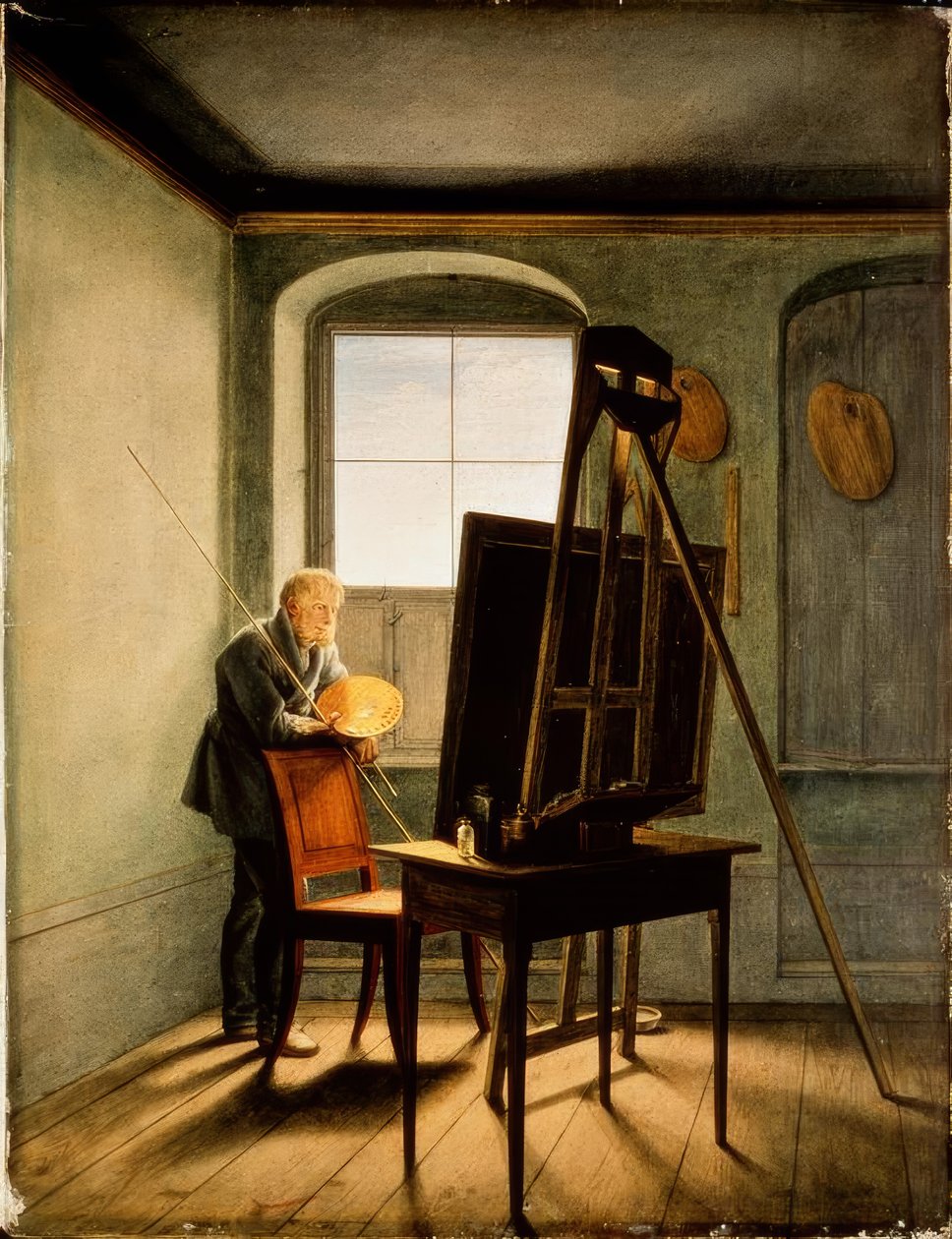 Caspar David Friedrich ve svém ateliéru od Georg Friedrich Kersting