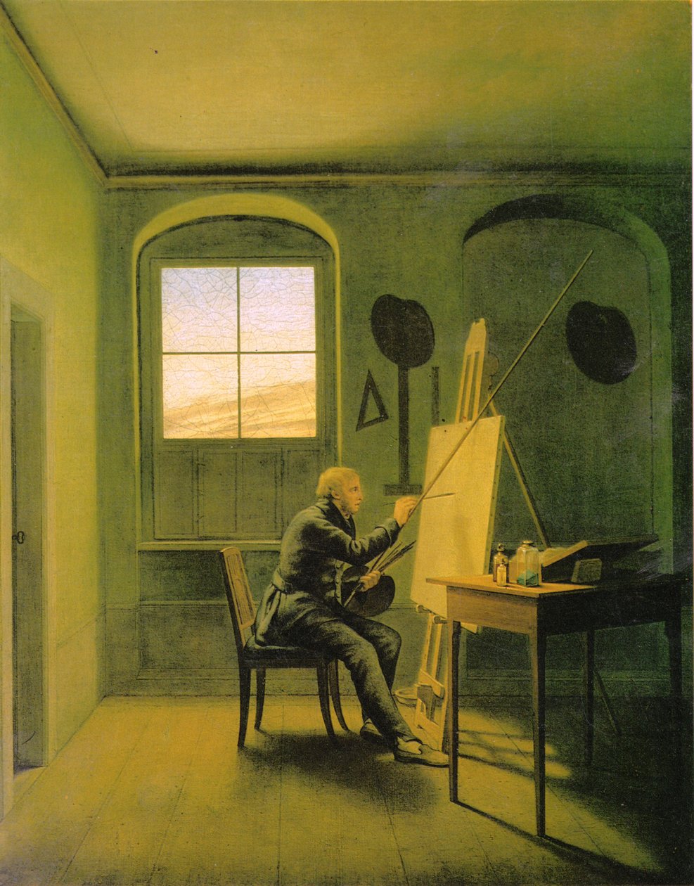 Caspar David Friedrich ve studiu od Georg Friedrich Kersting