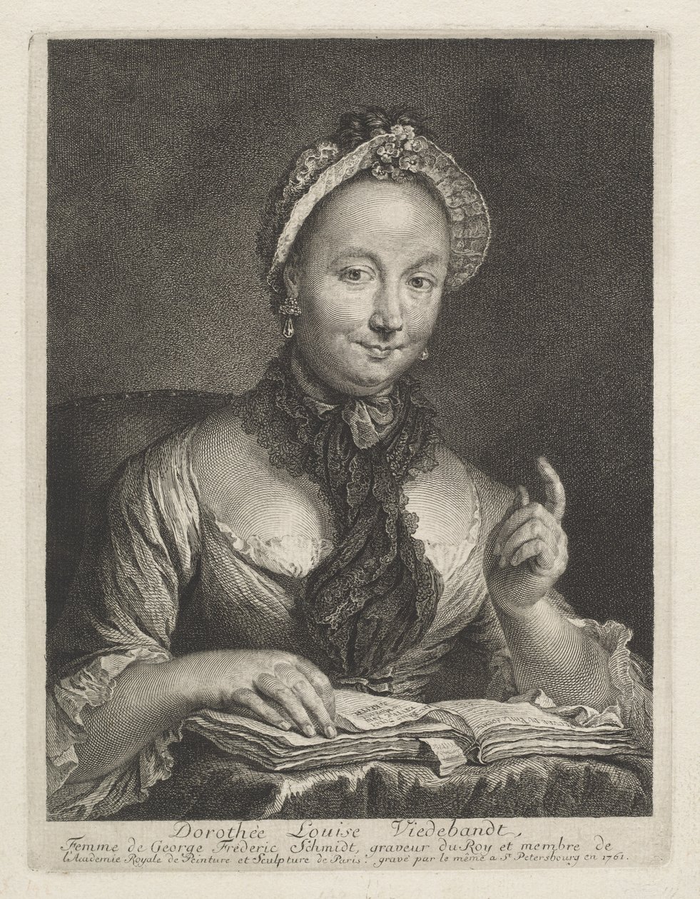 Dorothée Louise Viedebandt (Umělcova manželka) od Georg Friedrich Schmidt