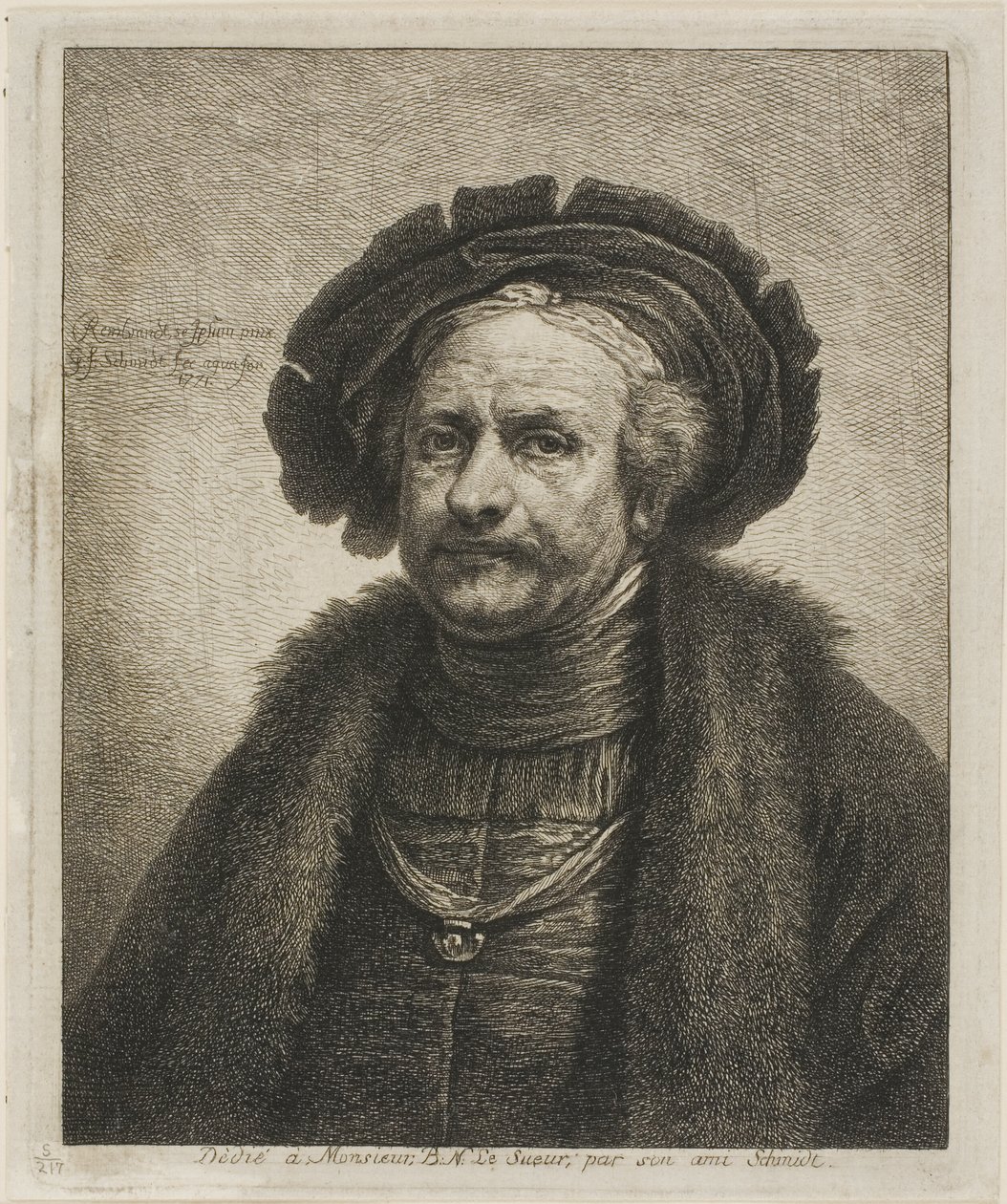 Portrét Rembrandta od Georg Friedrich Schmidt