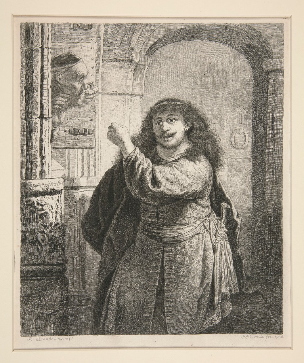Samson vyhrožuje svému tchánovi od Georg Friedrich Schmidt