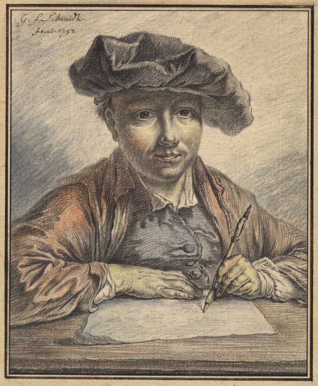Kreslení autoportrétů od Georg Friedrich Schmidt