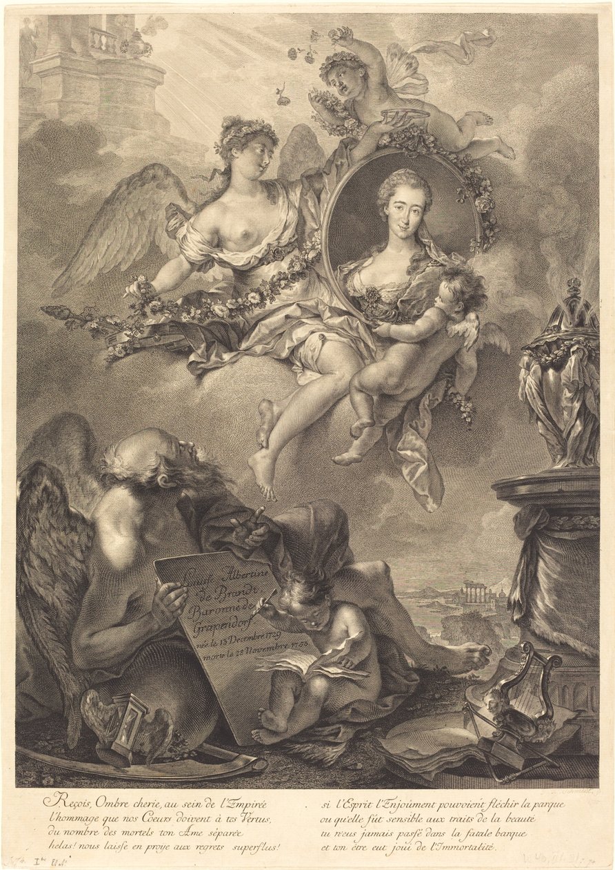 Louise Albertine de Brandt, baronka von Grapendorf od Georg Friedrich Schmidt, after Pierre Le Sueur