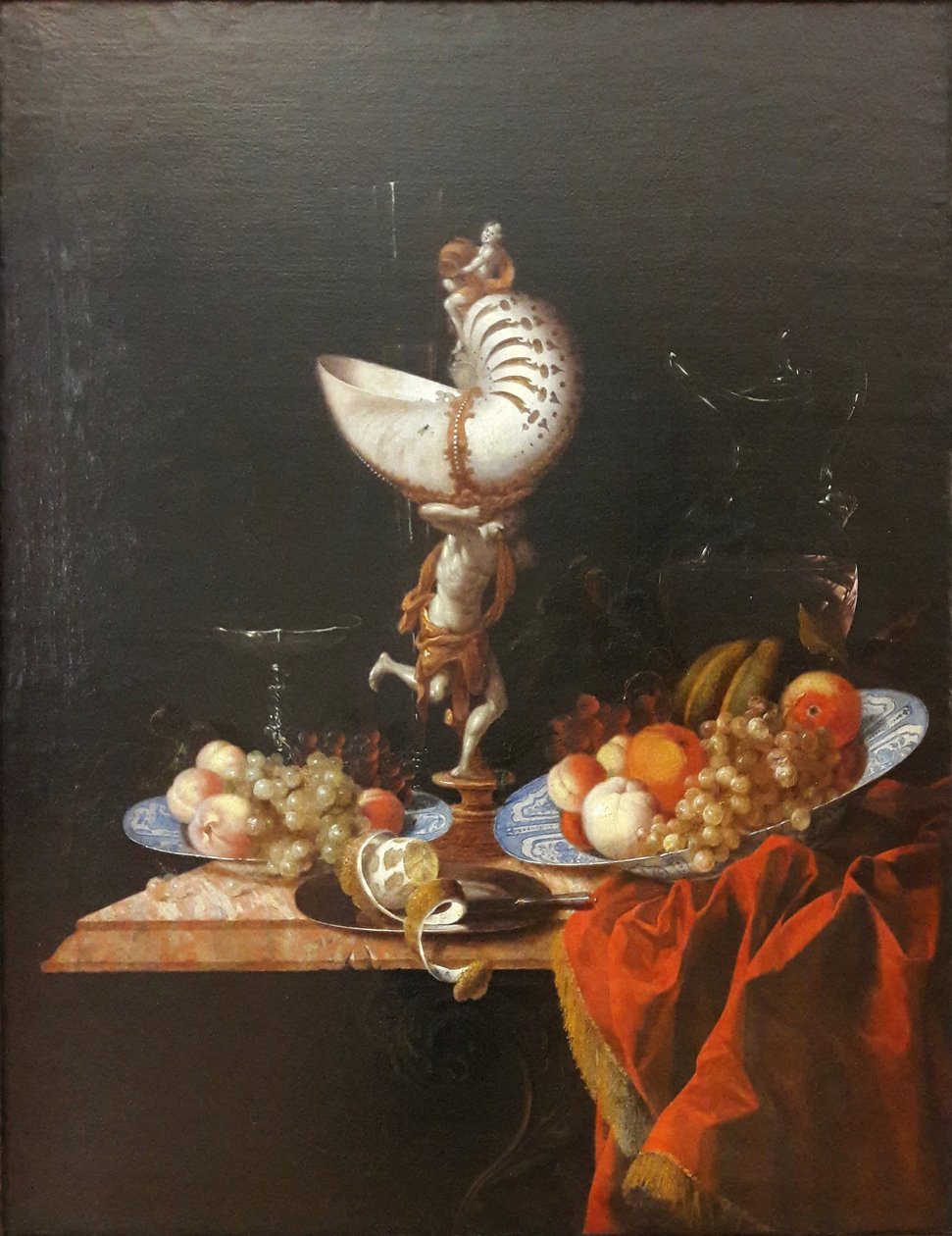 Německy: Stillleben mit Nautiluspokal Zátiší s pohárem nautilus od Georg Hainz