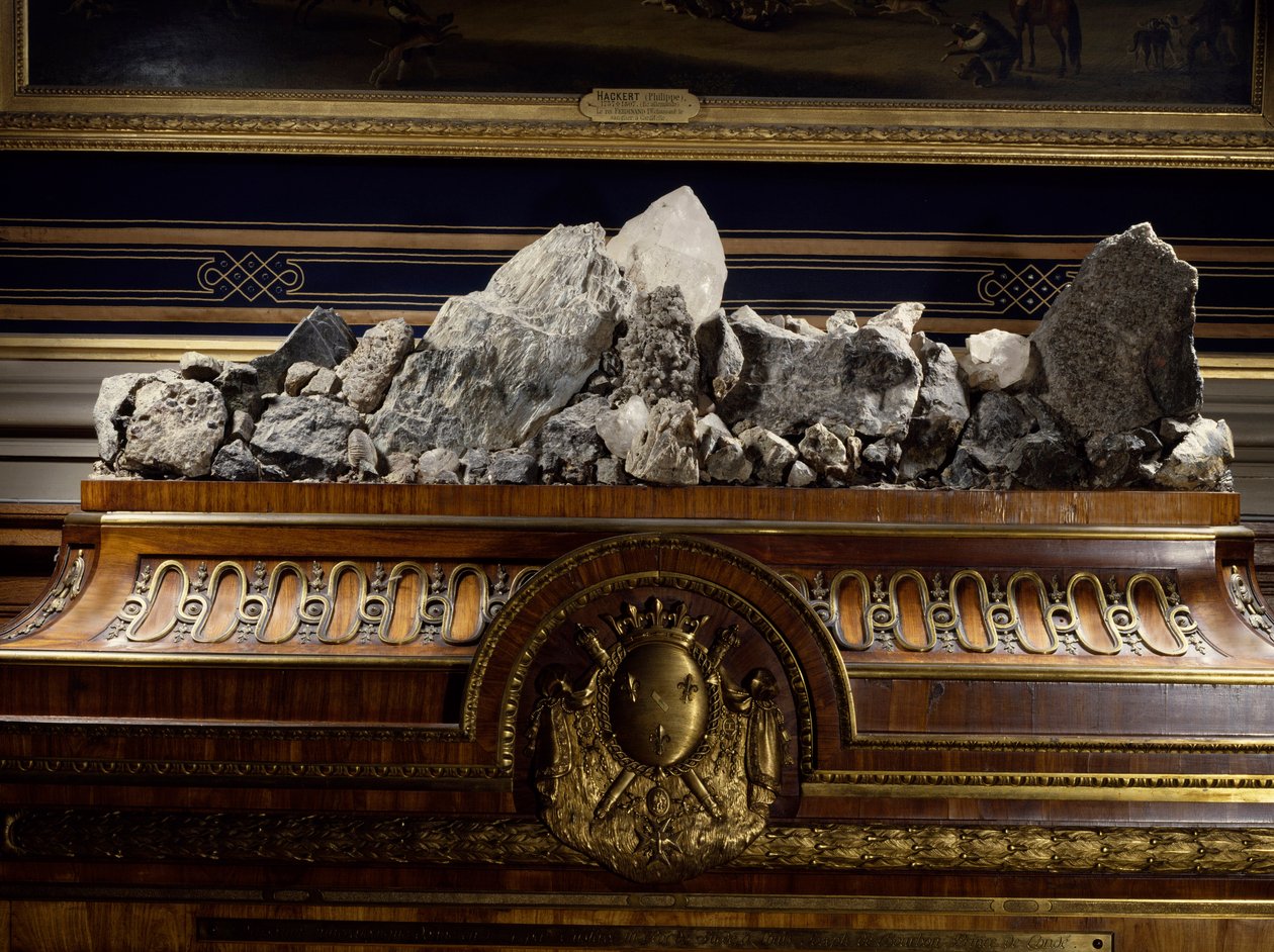 Mineralogický kabinet prince z Conde od ebenisty Haupta ve Švédsku. Detail. 1774 Chantilly. Muzeum Conde od Georg Haupt